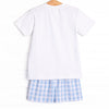 Park Check In Applique Short Set, Blue