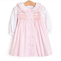 Bleu: Winifred Embroidered Dress Set, Pink