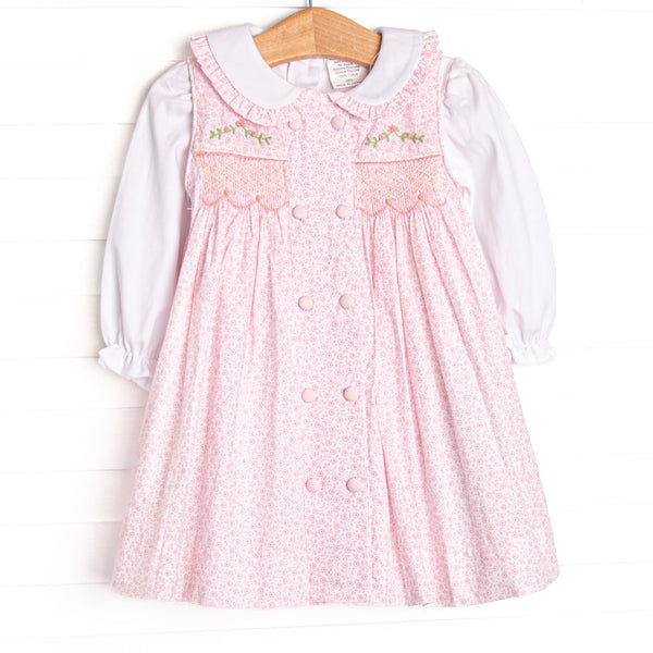 Bleu: Winifred Embroidered Dress Set, Pink