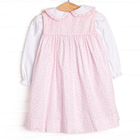 Bleu: Winifred Embroidered Dress Set, Pink