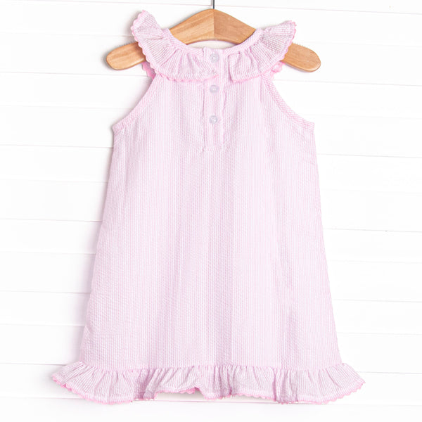 Ric Rac Reptile Applique Dress, Pink