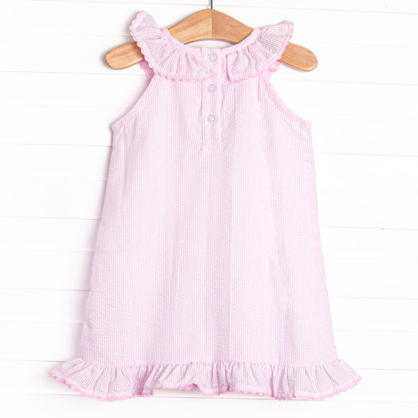 Ric Rac Reptile Applique Dress, Pink