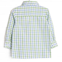 Bleu: Brixton Bay Button-Up Shirt, Blue and Green Plaid