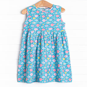 Shiny Scales Dress, Blue
