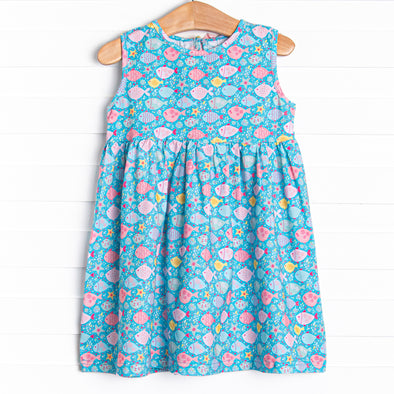 Shiny Scales Dress, Blue
