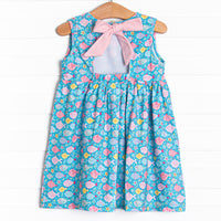 Shiny Scales Dress, Blue