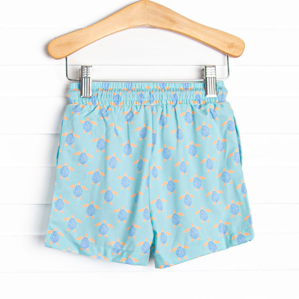 Turquoise Turtles Swim Trunks, Green
