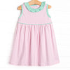 Louise Pima Dress, Mint and Light Pink Stripe