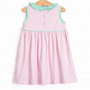 Louise Pima Dress, Mint and Light Pink Stripe