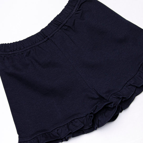 At the Ballpark Pima Embroidered Ruffle Short Set, Red Stripe