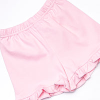 Saddler Pima Ruffle Short Set, Pink and Light Blue Stripe