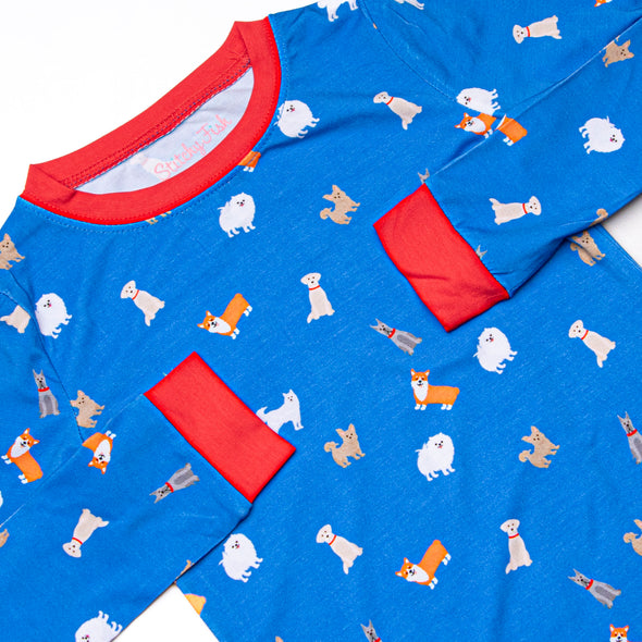 Park Playdate Bamboo Pajama Set, Blue