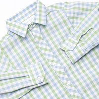 Bleu: Brixton Bay Button-Up Shirt, Blue and Green Plaid