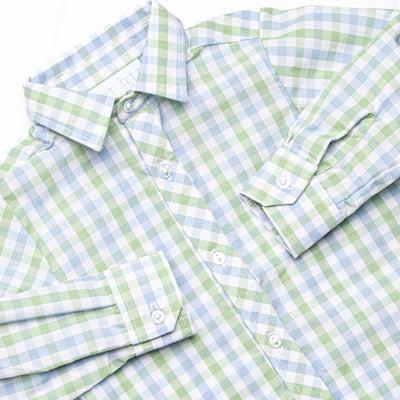 Bleu: Brixton Bay Button-Up Shirt, Blue and Green Plaid