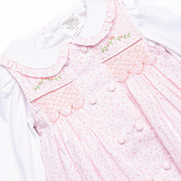 Bleu: Winifred Embroidered Dress Set, Pink