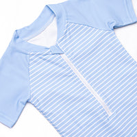 Deep Blue Sea One Piece Rash Guard, Blue