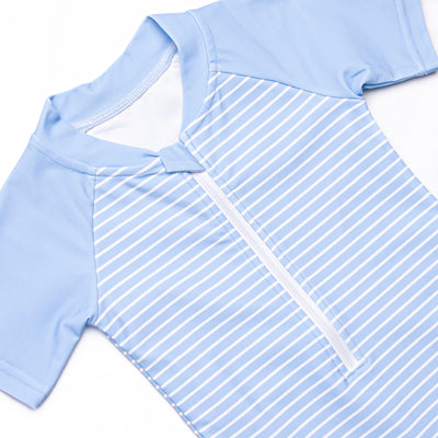 Deep Blue Sea One Piece Rash Guard, Blue