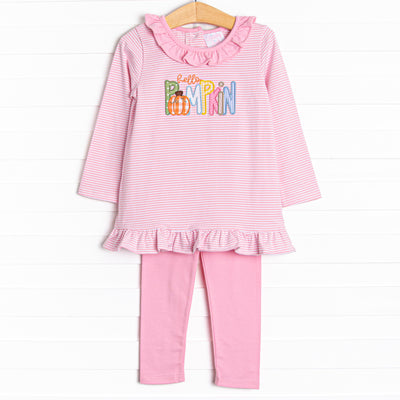 Hello Pumpkin Applique Legging Set, Pink