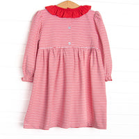 Sleigh Ride Smocked Dress, Red