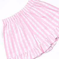 Park Check In Applique Ruffle Short Set, Pink