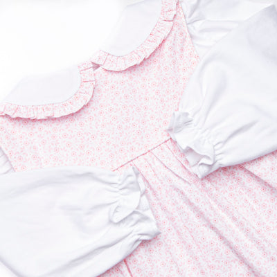 Bleu: Winifred Embroidered Dress Set, Pink