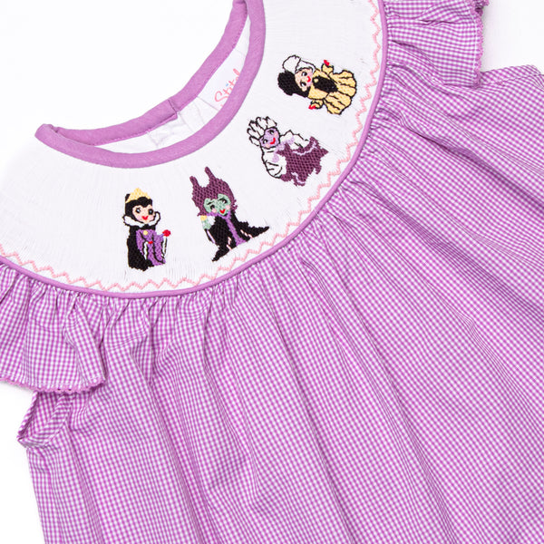 Violet Villains Smocked Ruffle Short Set, Purple