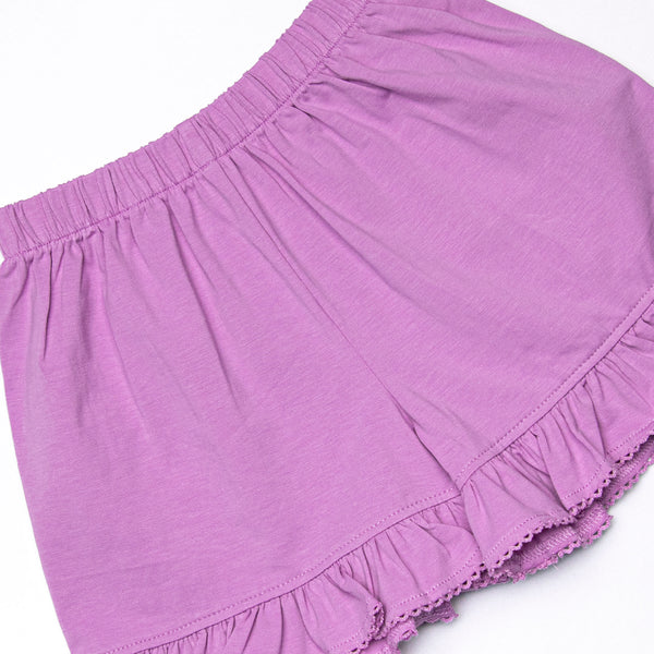 Violet Villains Smocked Ruffle Short Set, Purple