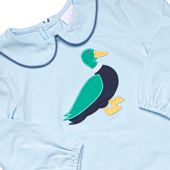 Mid-season Mallard Applique Bloomer Set, Blue