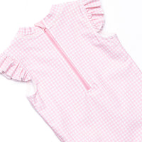 Tickled Pink Gingham One Piece, Pink