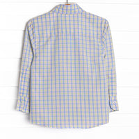 Bleu: Conrad Classic Button-Up Shirt, Light Blue and Green Plaid
