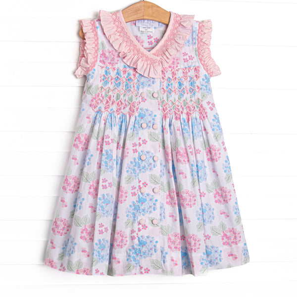 Bleu: Briar Smocked Dress, Pink Hydrangea