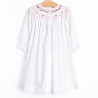 Red Roses Smocked Dress, Red