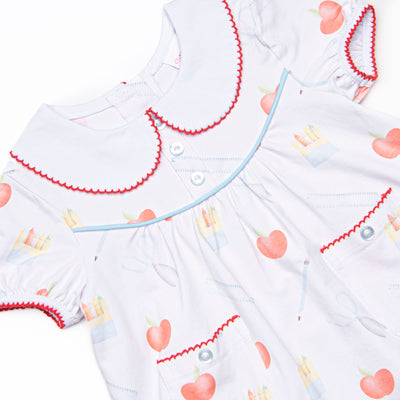 Prep School Polished Ruffle Short Set, Blue