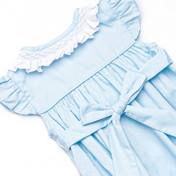 Bleu: Collins Smocked Bubble, Blue Pique