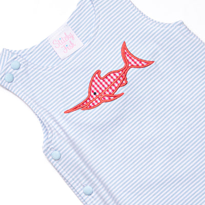 Marlin Marina Applique Diaper Set, Blue