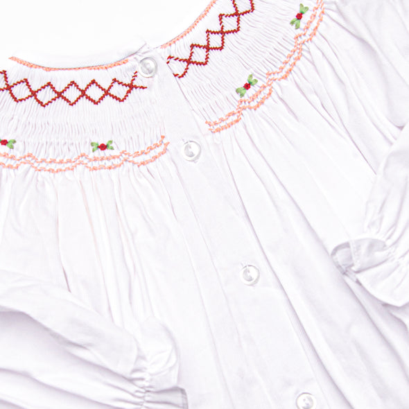 Red Roses Smocked Dress, Red