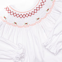 Red Roses Smocked Dress, Red