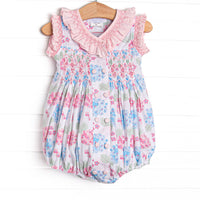 Bleu: Briar Smocked Bubble, Pink Hydrangea