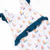 Sunset Sailing Ruffle Romper, Blue