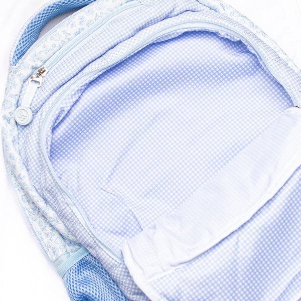 Blue Willow Oxford Quilted Backpack, Blue