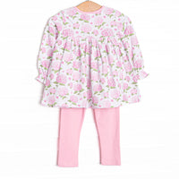Hydrangea Blooms Legging Set, Pink