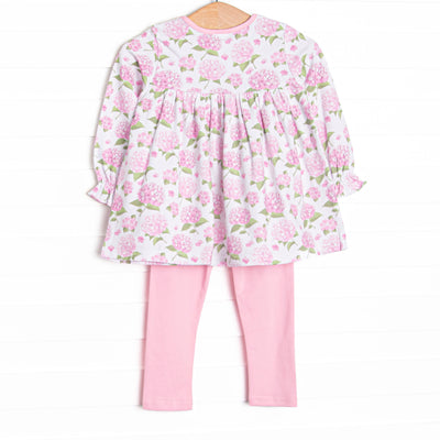 Hydrangea Blooms Legging Set, Pink