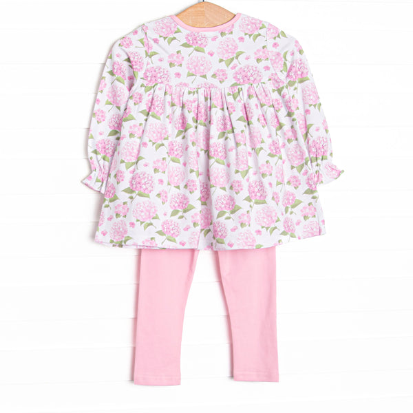 Hydrangea Blooms Legging Set, Pink