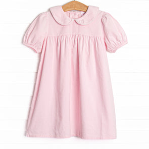 Eloise Collared Dress, Pink Corduroy