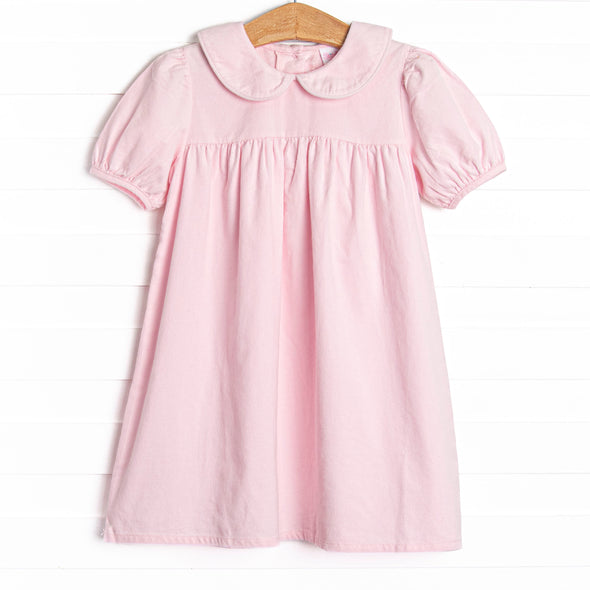 Eloise Collared Dress, Pink Corduroy