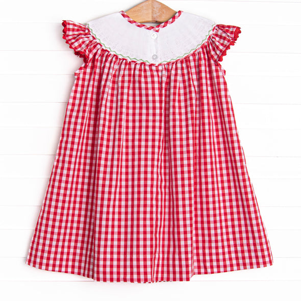 Clubhouse Characters Smocked Bishop Dress, Red