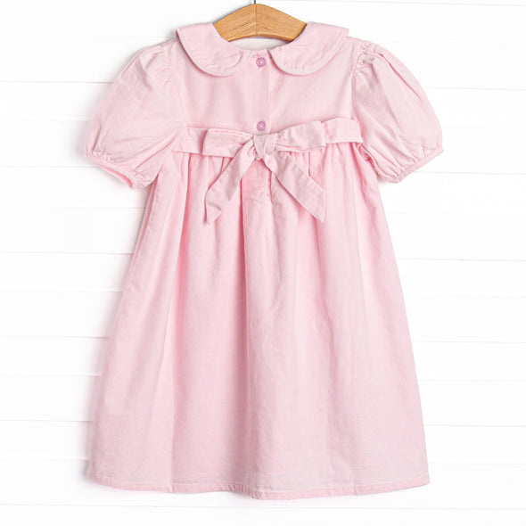 Eloise Collared Dress, Pink Corduroy