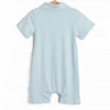 Up In the Sky Pima Embroidered Short Romper, Mint