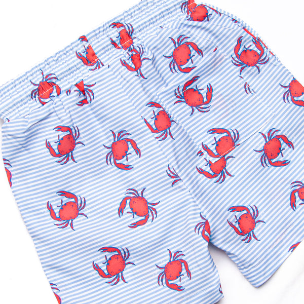 East Coast Crabs Swim Trunks, Blue