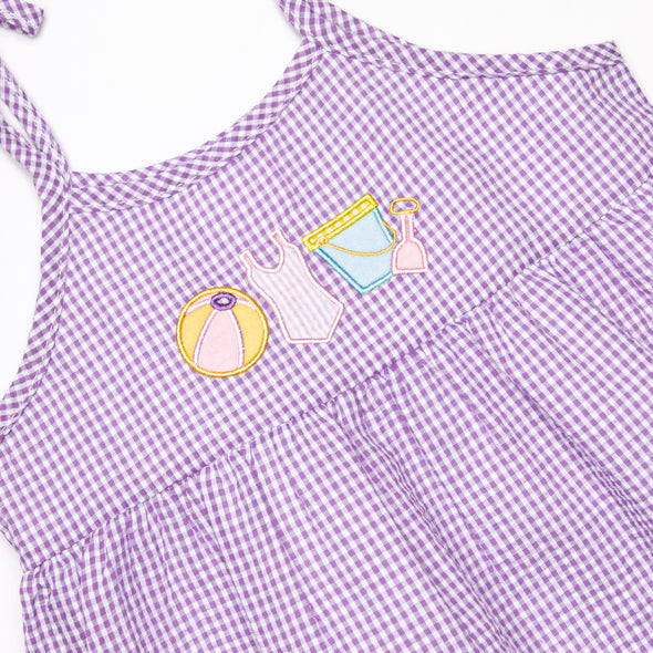 Summer in the Sand Applique Dress, Purple